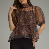 The Leopard Luxe Bow Back Top
