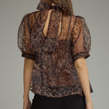The Leopard Luxe Bow Back Top