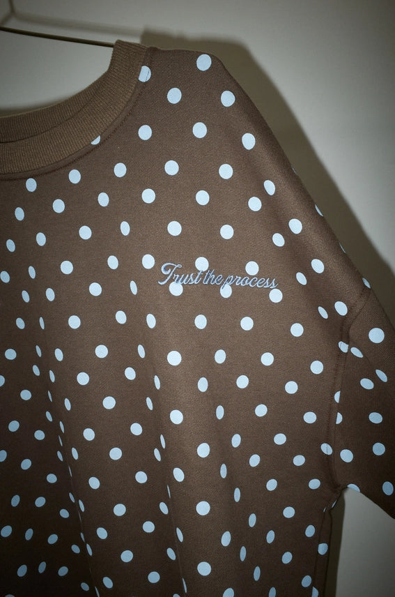 Trust the Process Polka Dot Embroidery Sweatshirt