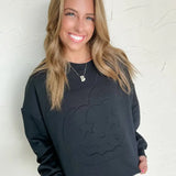 Pumpkin Embossed Sweatshirt