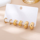 Rhinestone Double Puffy Hoop Trio | 80E61591