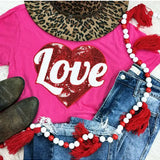 Red Heart Sequin Patch Everyday Tee