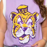 LSU Vintage Tiger-Licensed | Sequin Sleeveless Sweater