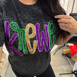 Mardi Gras Krewe Real Sequins Short Sleeve
