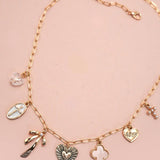 Charm Necklace Bow Cross Heart