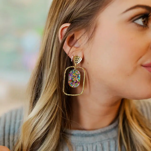 Pastel Confetti Oval Hoops | Taylor Shaye