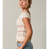 Coastal Crochet Tie Top