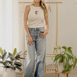 LSU Tigers Mascot Flag Off White Micro Cropped Tank