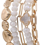 Beaded Clover Accent Jewelry Set Bracelet