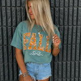 Fall Embroidery Bow Graphic Tee