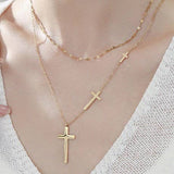 Multi Cross Necklace Gold