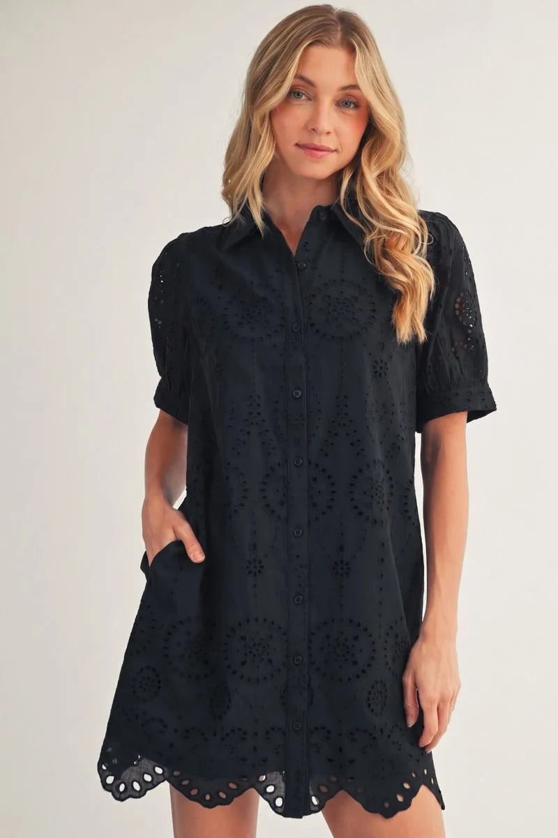 Black Eyelet Dress