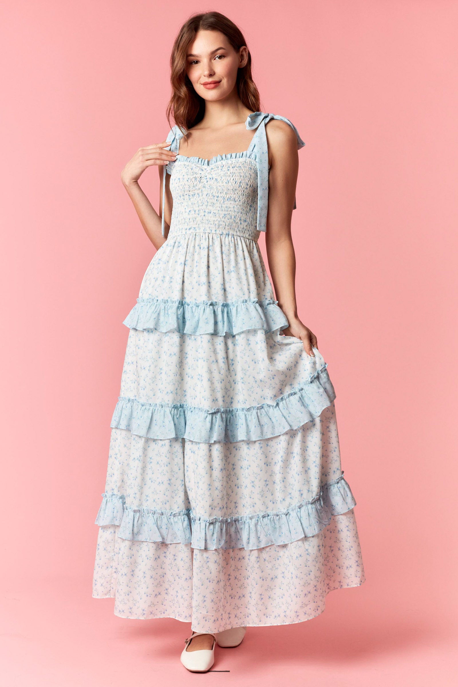 The Blue Skies & Bows Maxi Dress