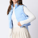 Puffer Padded Vest with Satin Organza Bow
