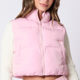 Puffer Padded Vest with Satin Organza Bow