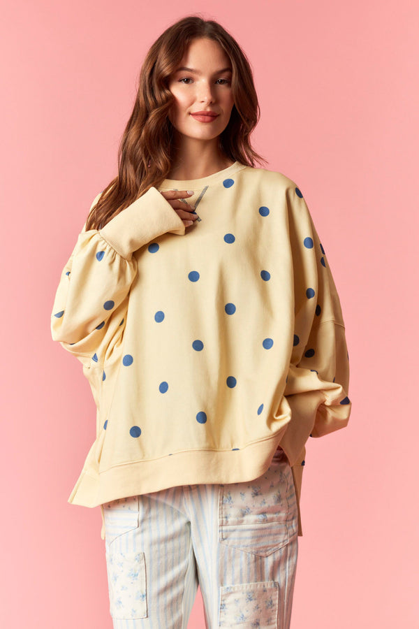 Dot Your Way Pullover | Yellow and Blue