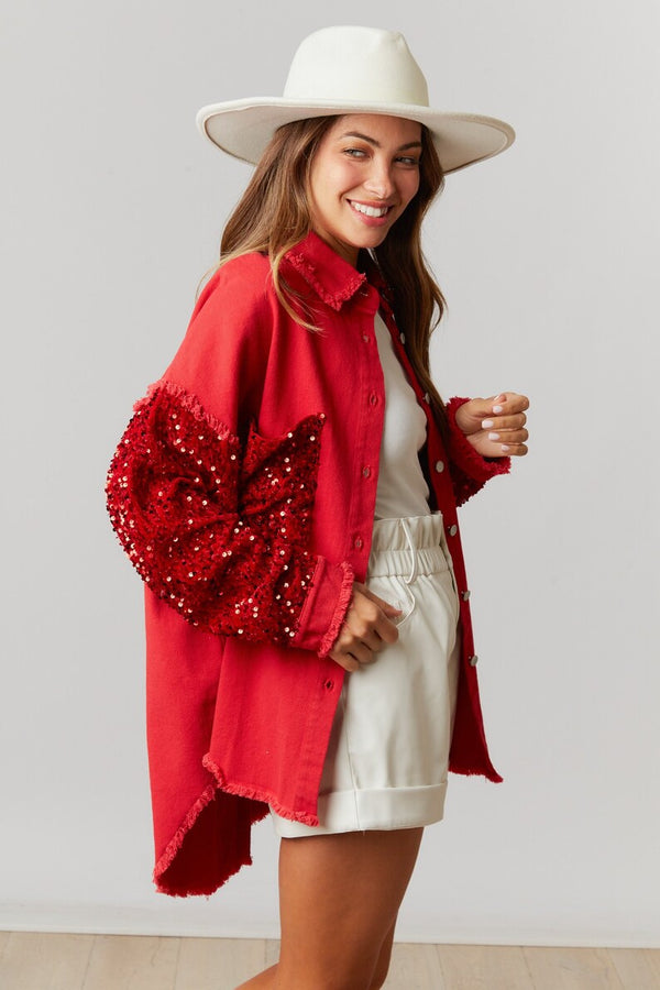 Red Sequin Shacket