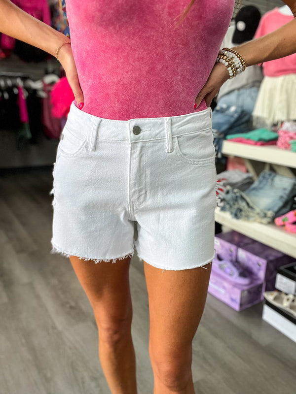 Spring to Summer White Denim Shorts