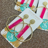 Hot Pink Stick Hoops