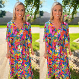 Vacay Me Away Bright Pattern  Dress