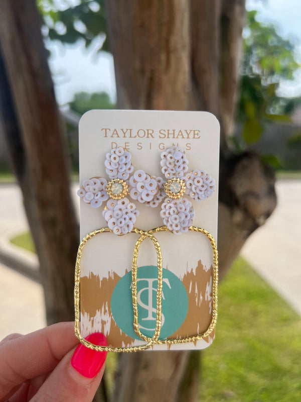 Taylor Shaye Sequin Flower Hoops