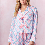 Pink Blue Bow Pajamas