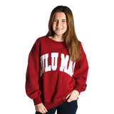 Crimson and White Lulu Mac Embroidery Sweatshirt
