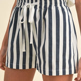 Stripe Boxer Shorts With Drawstring