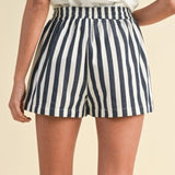 Stripe Boxer Shorts With Drawstring