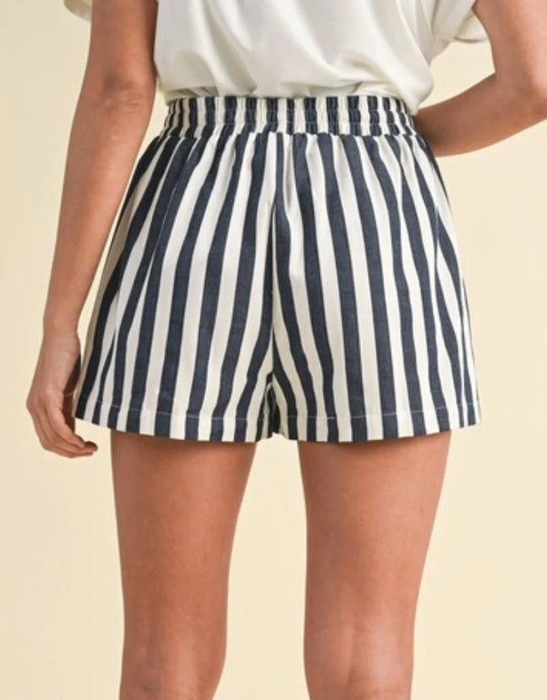 Stripe Boxer Shorts With Drawstring