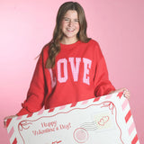 Love Pink Gingham Red Sweatshirt | LULU MAC