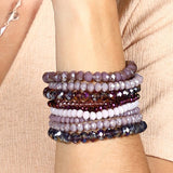 Glass Bead Bracelet Set of 9 - Various Colors