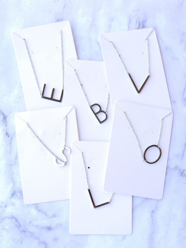 Mini Initial letter Necklace - Silver