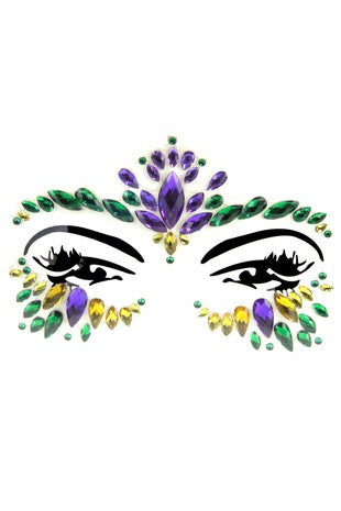 Mardi Gras Crystal Stick on Face Jewels