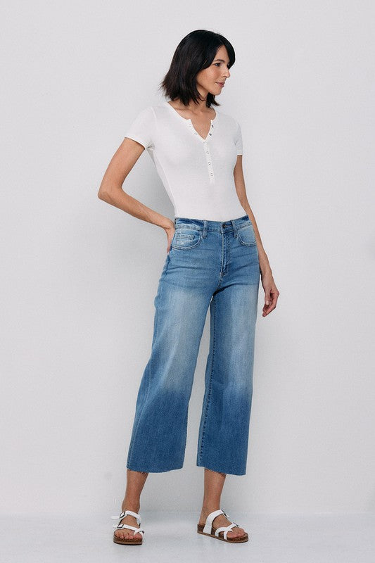 The Aly Jeans - High Rise Cropped Raw Hem Jeans