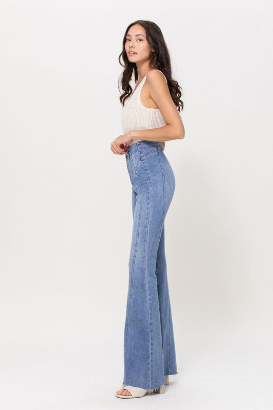 The Michelle Jeans - Cello High Rise Seam Details Flare