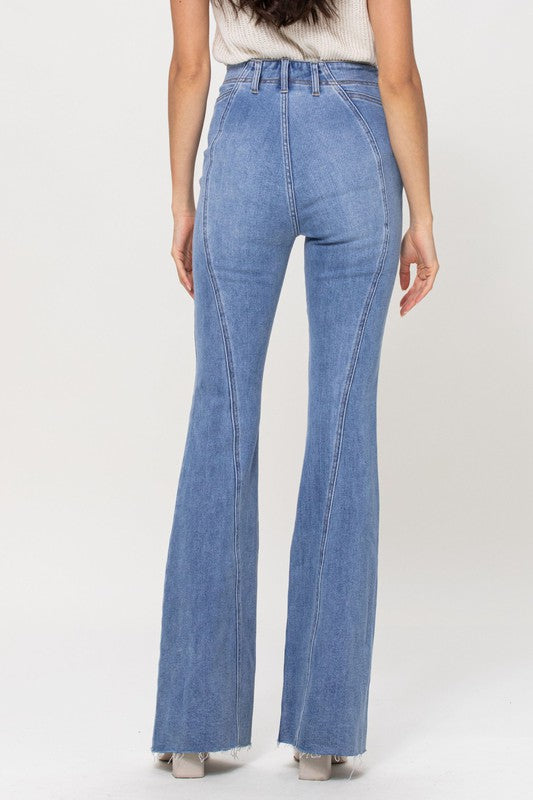 The Michelle Jeans - Cello High Rise Seam Details Flare