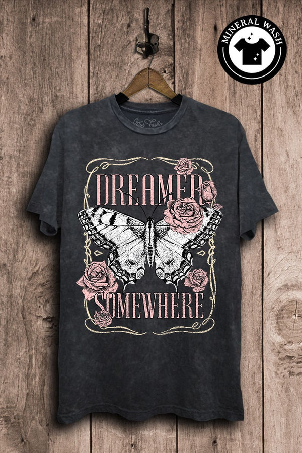 Dreamer Somewhere Butterfly Graphic Top