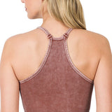 Halter Acid Washed Ribbed Crop