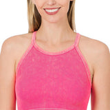Halter Acid Washed Ribbed Crop