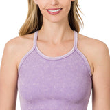 Halter Acid Washed Ribbed Crop