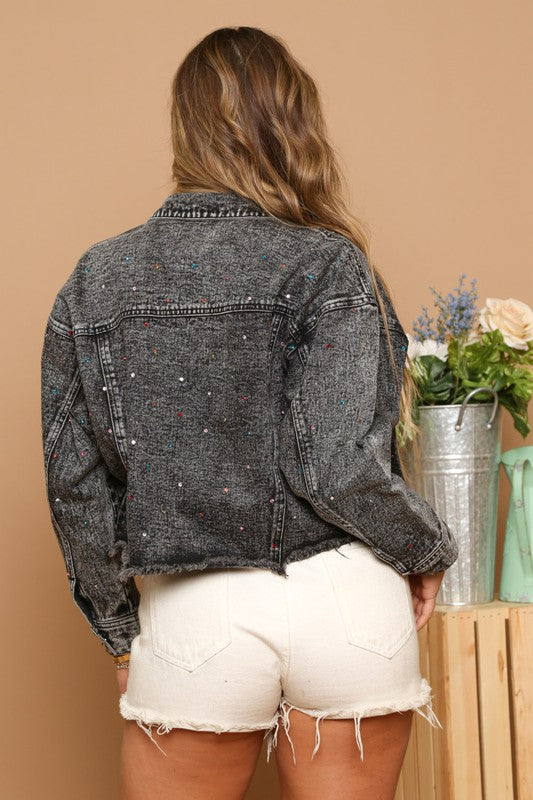 Find The Colors Rainbow Studded Jacket