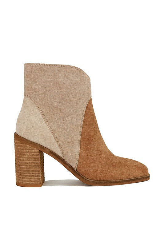 Step Aside Three Color Suede Booties