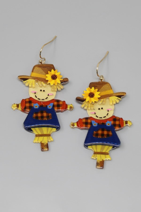 Cute Scarecrow Acrylic Drop Earrings