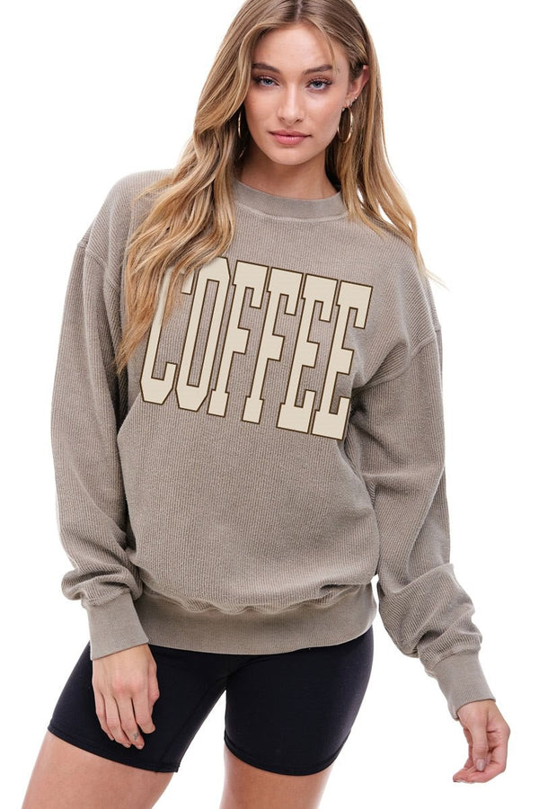 Coffee Corduroy Sweatshirt