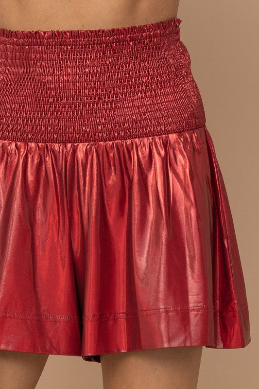 Jolly Babe Metallic Red Shorts