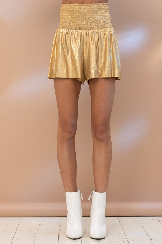 Gold Babe Metallic Gold Shorts