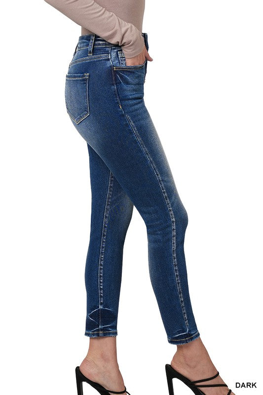 High Rise Button Jeans
