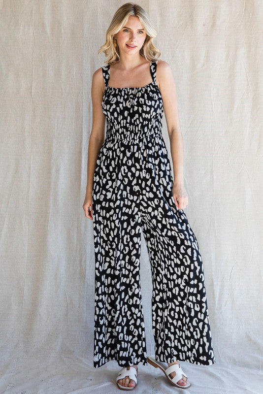 Lovely In Leopard Black and White Jumpsuit