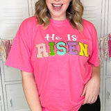 He is Risen Patch Letter Graphic Tee